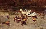 Johannes Frederik Hulk Ducks Having A Swim painting